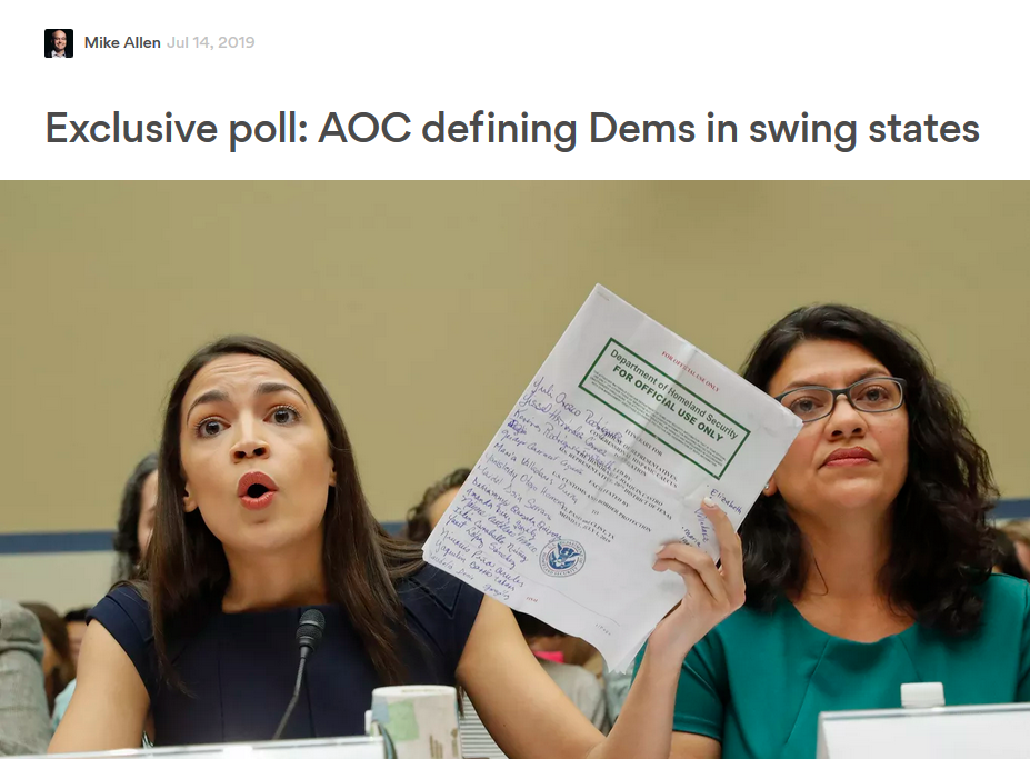 Axios: Exclusive poll: AOC defining Dems in swing states
