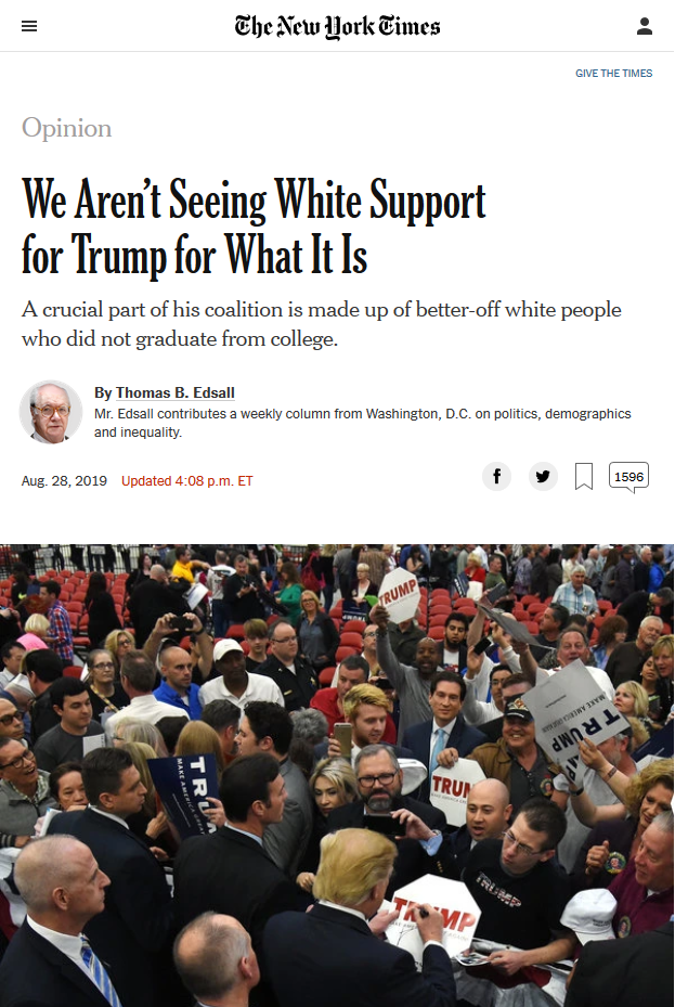 NYT: We Aren’t Seeing White Support for Trump for What It Is