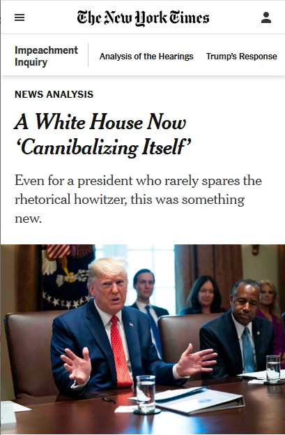 NYT: A White House Now ‘Cannibalizing Itself’ 