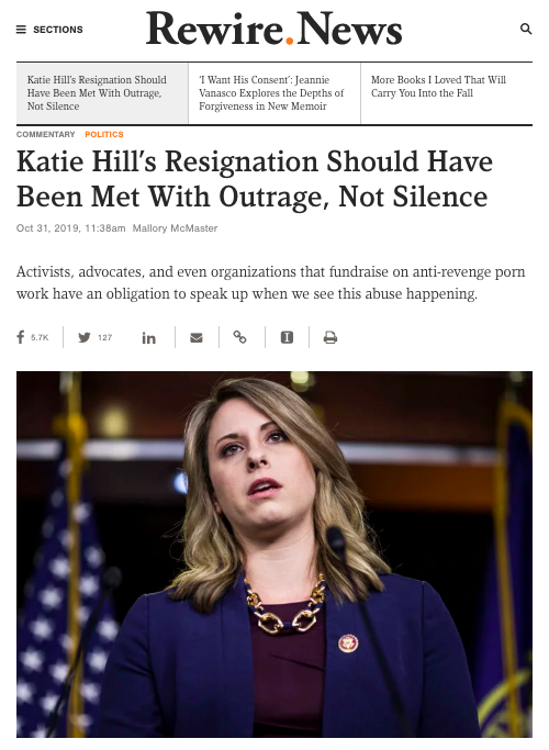 Rewire: Katie Hill's Resignation Should Have Been Met With Outrage, Not Silence