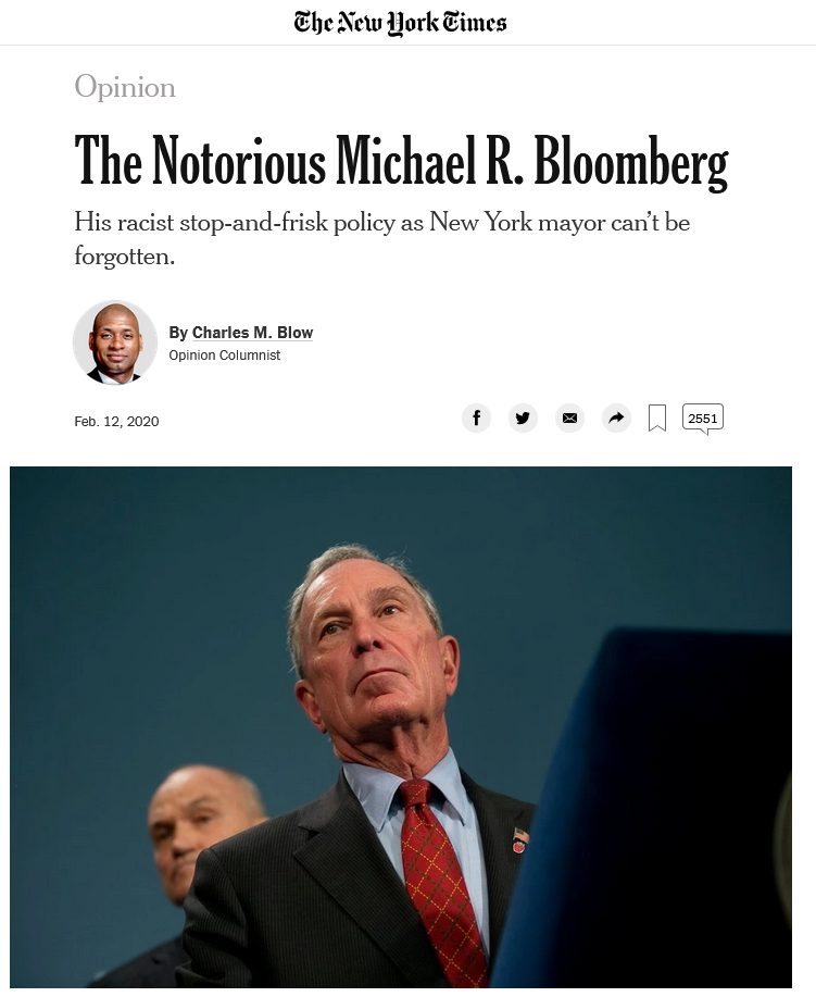 NYT: The Notorious Michael R. Bloomberg
