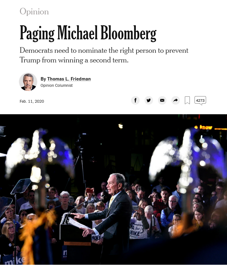 NYT: Paging Michael Bloomberg
