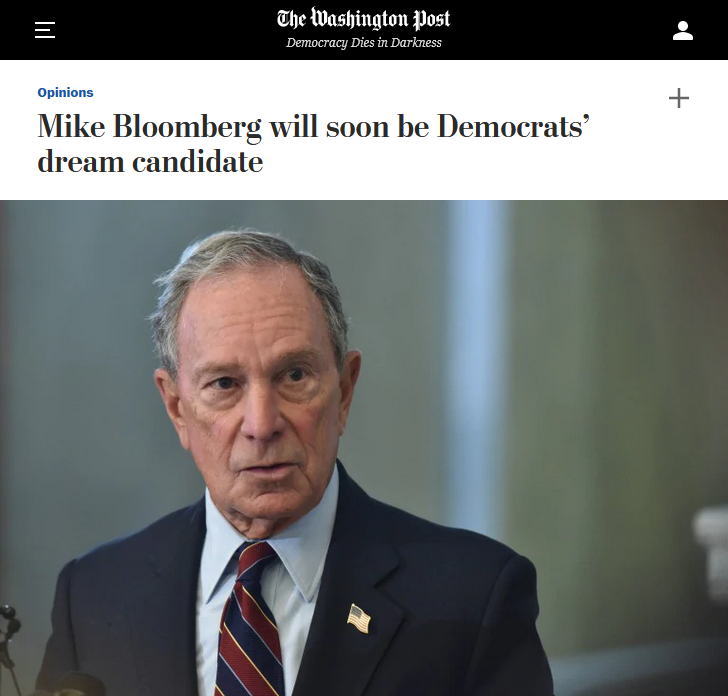 WaPo: Mike Bloomberg will soon be Democrats’ dream candidate