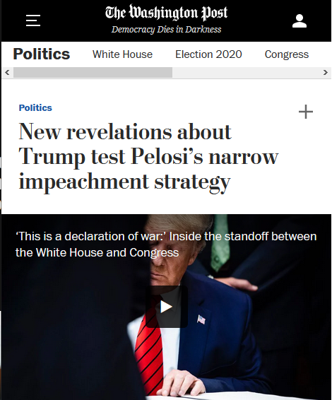 WaPo: New revelations about Trump test Pelosi’s narrow impeachment strategy