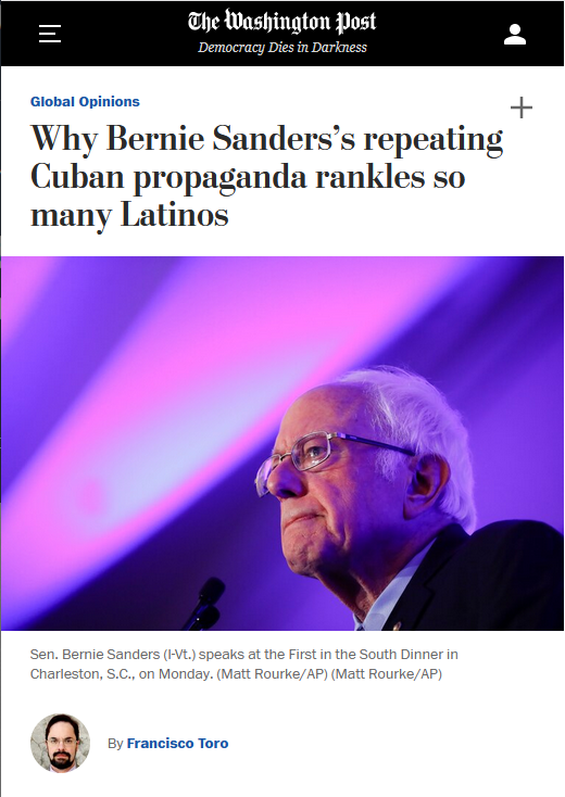 WaPo: Why Bernie Sanders’s repeating Cuban propaganda rankles so many Latinos