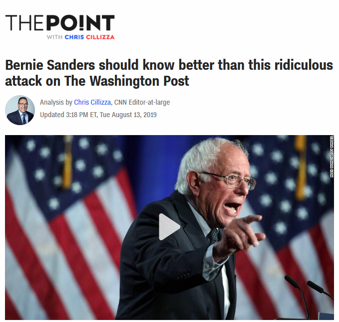 CNN: Bernie Sanders should know better than this ridiculous attack on The Washington Post
