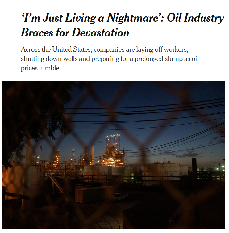 NYT: ‘I’m Just Living a Nightmare’: Oil Industry Braces for Devastation