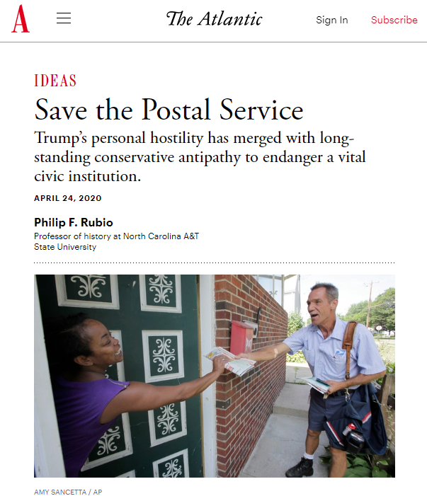 Atlantic: Save the Postal Service