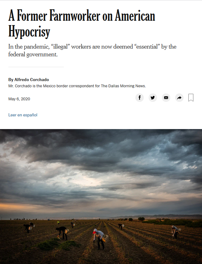 NYT: A Former Farmworker on American Hypocrisy