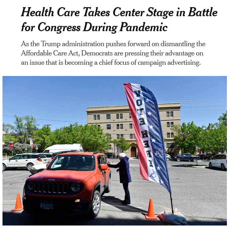 NYT: Health Care Takes Center Stage in Battle for Congress During Pandemic