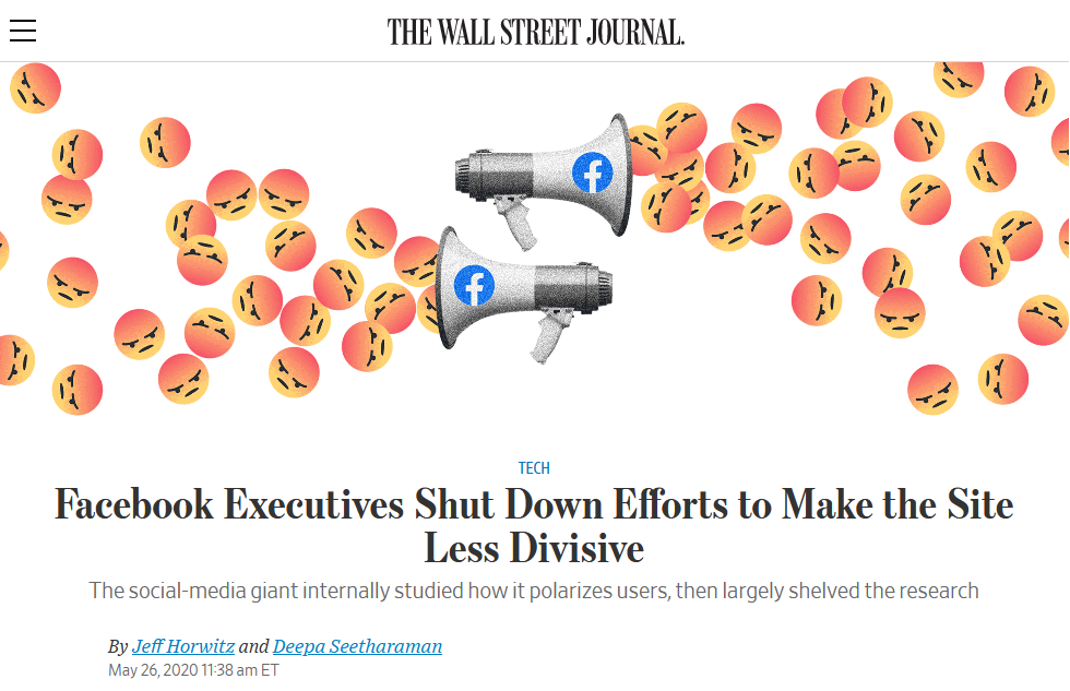 WSJ: Facebook Executives Shut Down Efforts to Make the Site Less Divisive