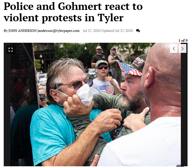Tyler Morning Telegraph: Police and Gohmert react to violent protests in Tyler 