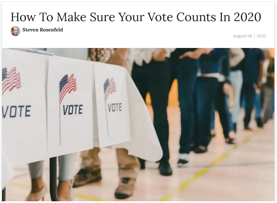 National Memo: How To Make Sure Your Vote Counts In 2020
