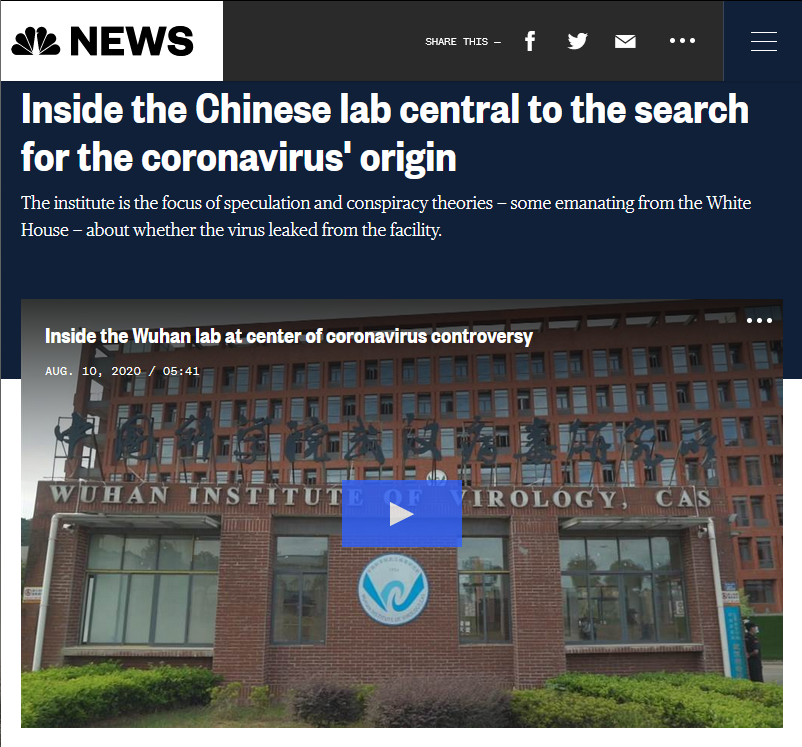 NBC: Inside the Chinese lab central to the search for the coronavirus' origin