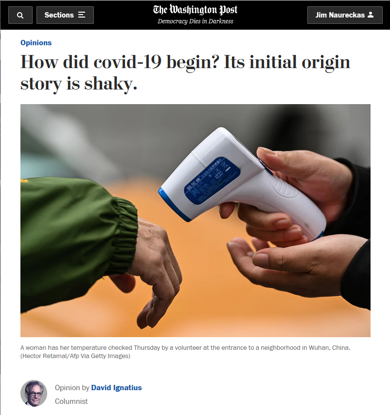 WaPo: How did covid-19 begin? Its initial origin story is shaky.