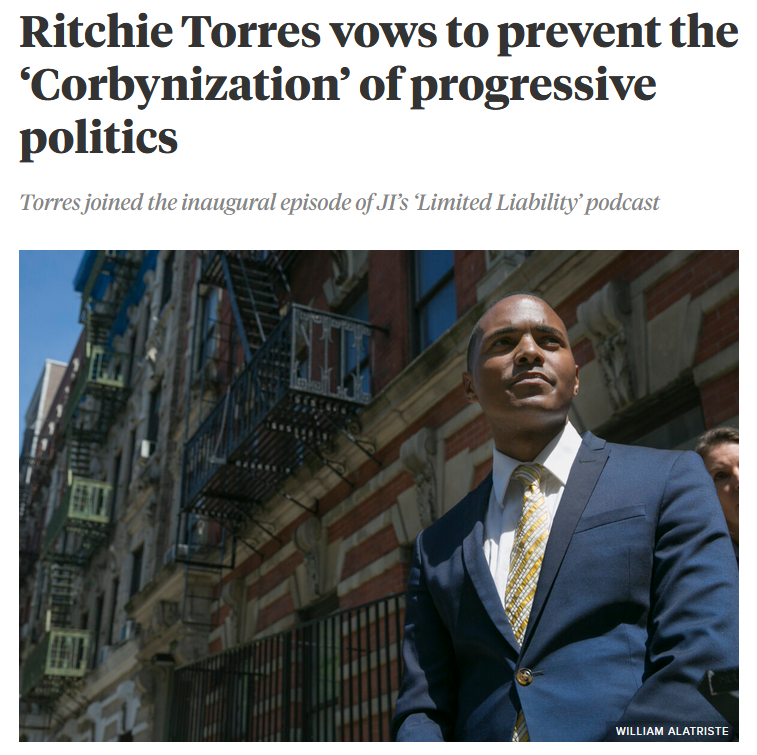 Jewish Insider: Ritchie Torres vows to prevent the ‘Corbynization’ of progressive politics