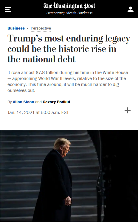 WaPo: Trump’s most enduring legacy could be the historic rise in the national debt