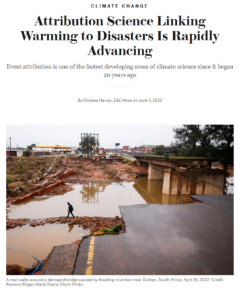 Scientific American: Attribution Science Linking Warming to Disasters Is Rapidly Advancing