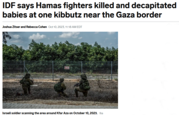 Business Insider: IDF says Hamas fighters killed and decapitated babies at one kibbutz near the Gaza border