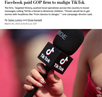 WaPo: Facebook paid GOP firm to malign TikTok