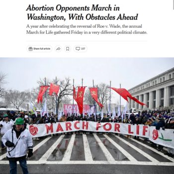 New York Times: Abortion Opponents March in Washington, With Obstacles Ahead 