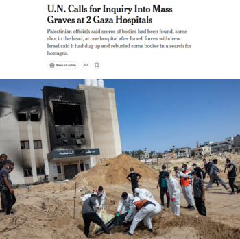 NYT: U.N. Calls for Inquiry Into Mass Graves at 2 Gaza Hospitals