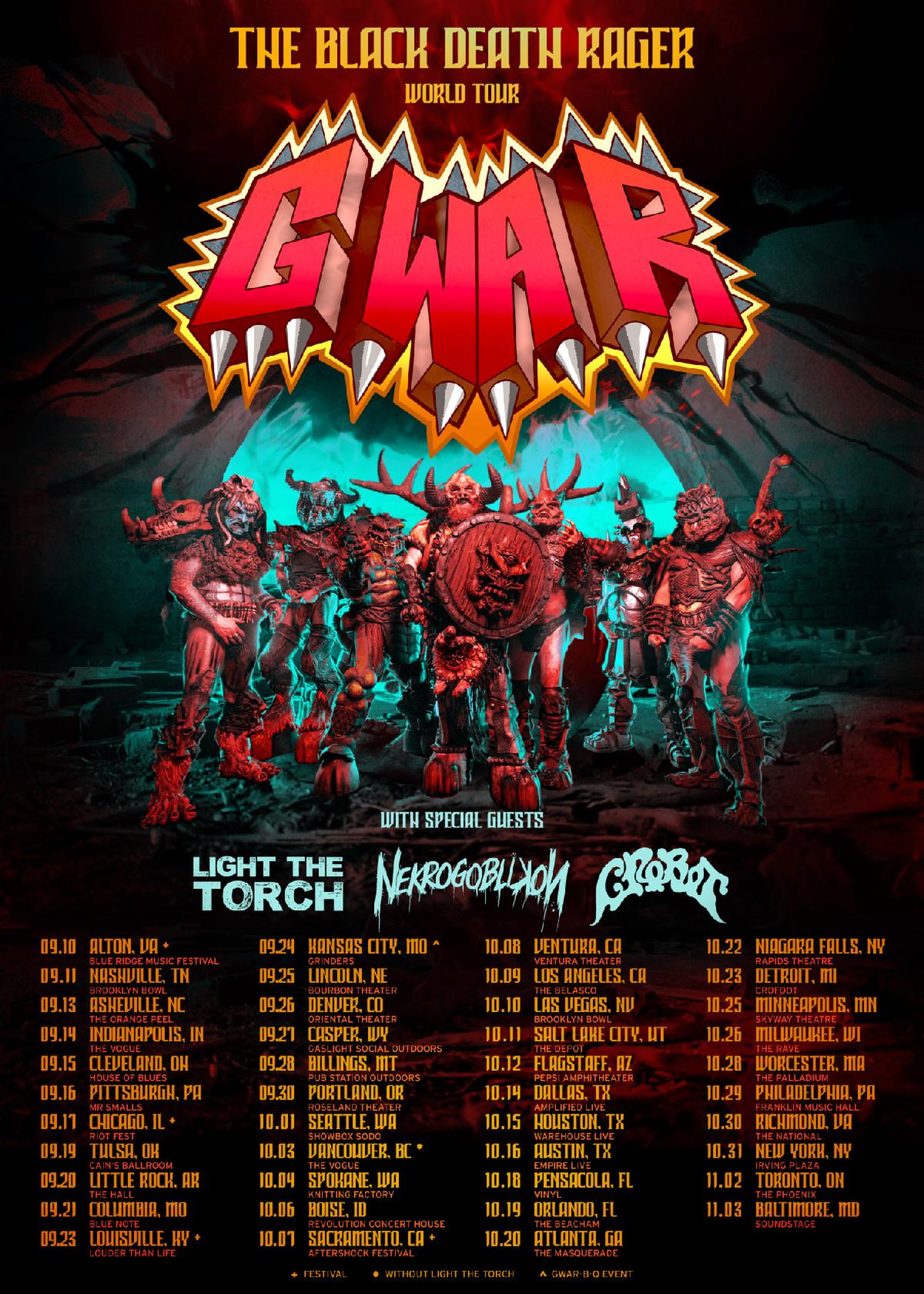 GWAR To Kick Off Fall Leg Of “The Black Death Rager World Tour” September 10th