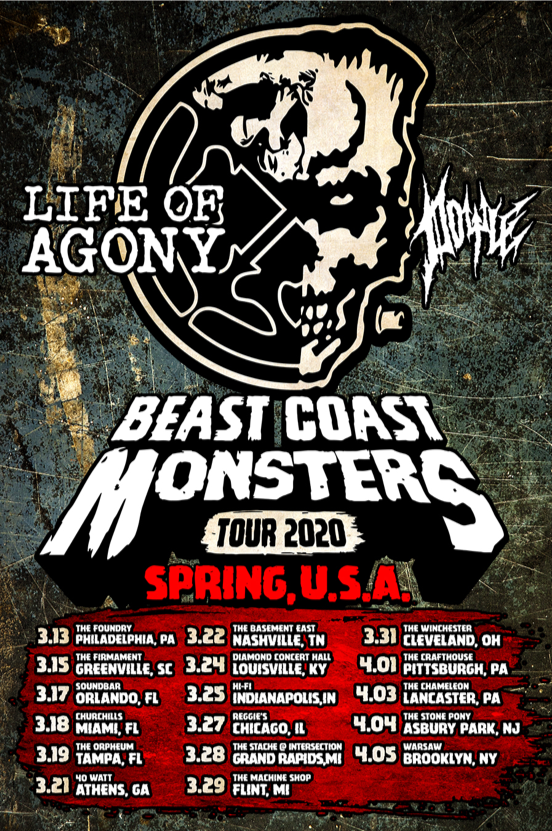 LIFE OF AGONY and DOYLE (of the Misfits) Team Up for BEAST COAST MONSTERS TOUR 2020