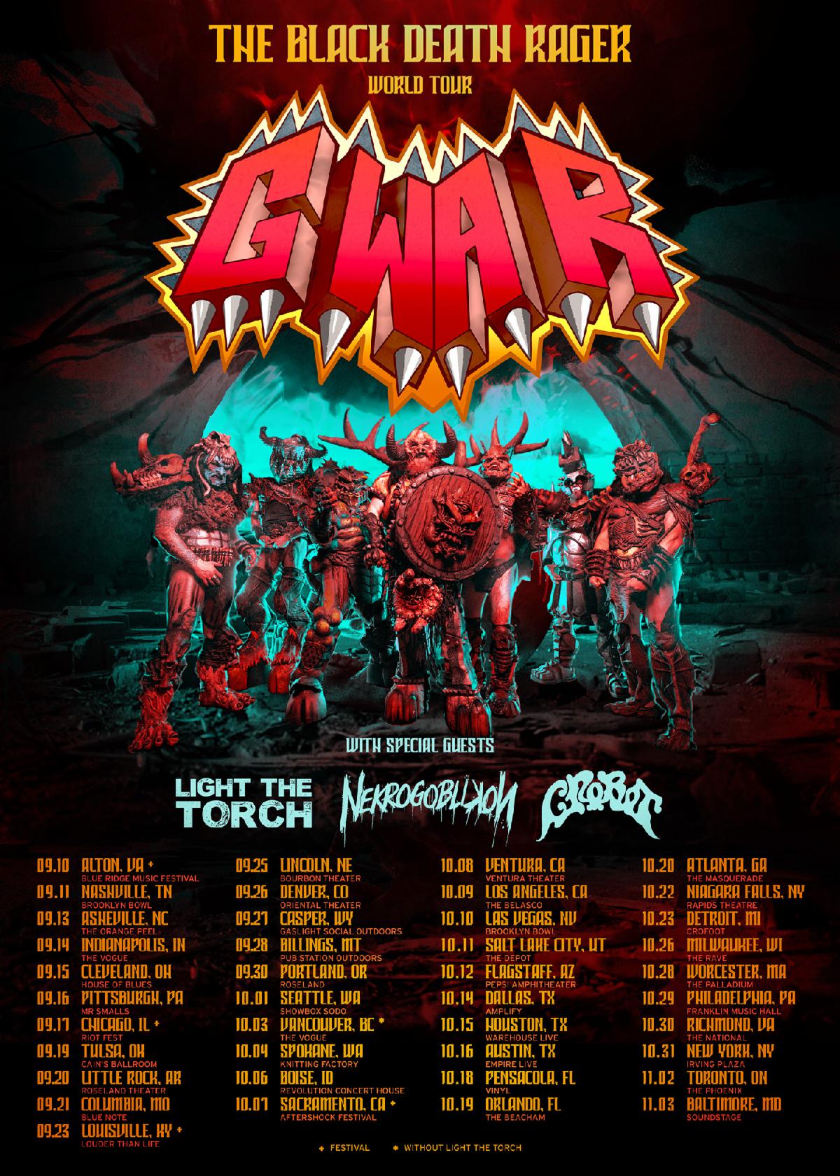 GWAR Announces Fall Leg Of “The Black Death Rager World Tour”