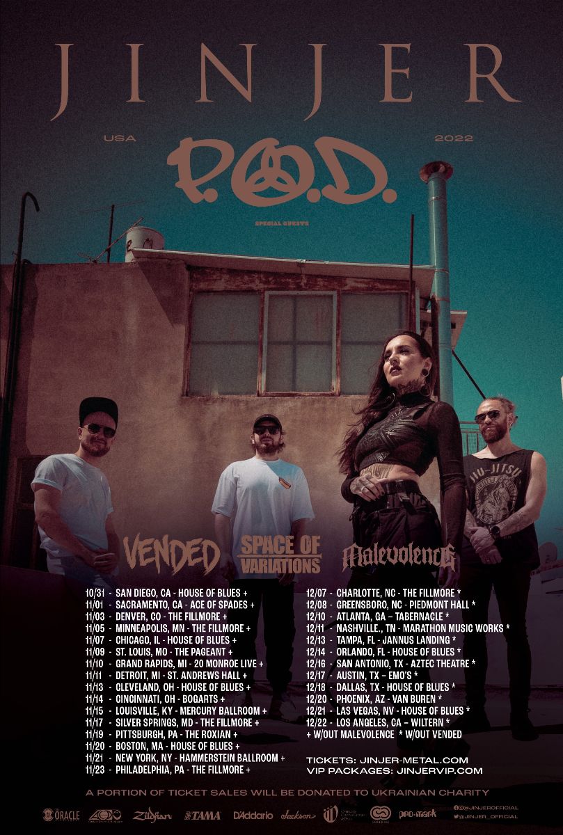 JINJER Announces 2022 USA Headline Tour with Direct Support from Special Guests P.O.D.