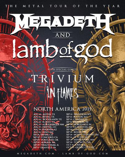 Megadeth And Lamb Of God Announce Rescheduled Tour Dates For Fall