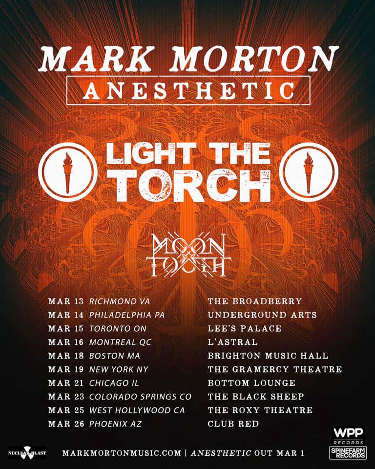 MARK MORTON To Begin "Anesthetic" North American Headlining Tour Next Week - Debut Album is OUT NOW