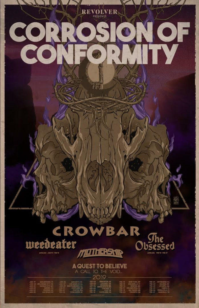 CORROSION OF CONFORMITY To Kick Off North American Headlining Tour This Weekend With Support From Crowbar, Weedeater, The Obsessed, And Mothership