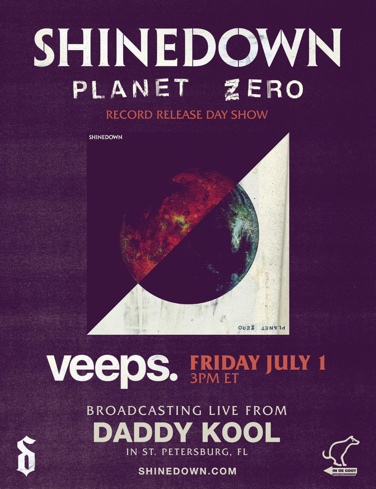 Shinedown Launches Planet Zero Observer and Partners With Veeps for Free Global Livestream of Release Day Event