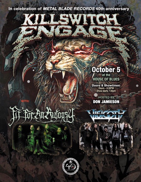 KILLSWITCH ENGAGE Headlines Metal Blade Records 40th Anniversary Show