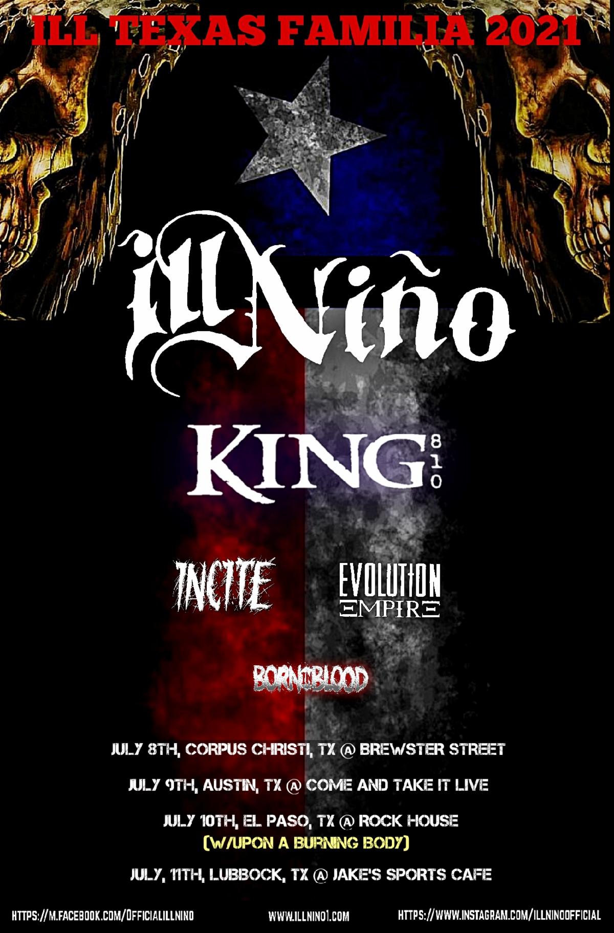 ILL NIÑO Set to Bring Dose of Latin metal to Texas on This Summer’s “Ill Texas Familia” Tour