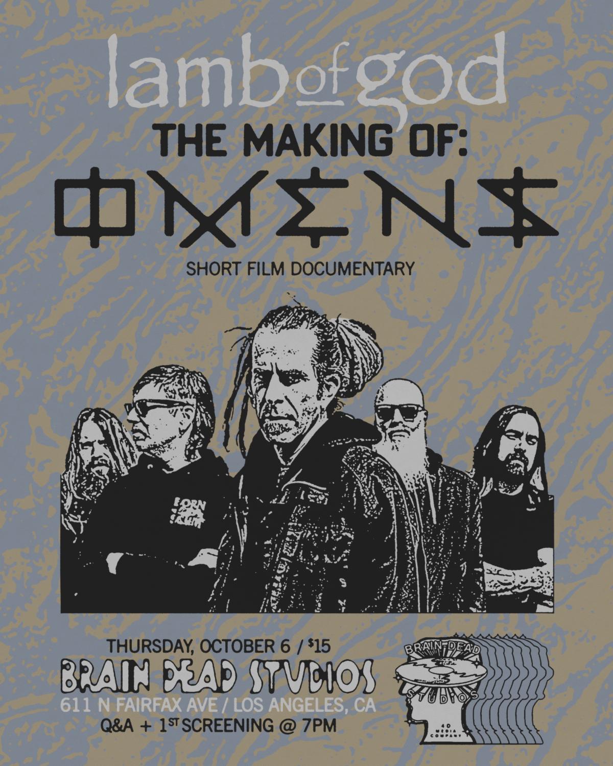 LAMB OF GOD The Making of: Omens Documentary Live Stream Starts October 6