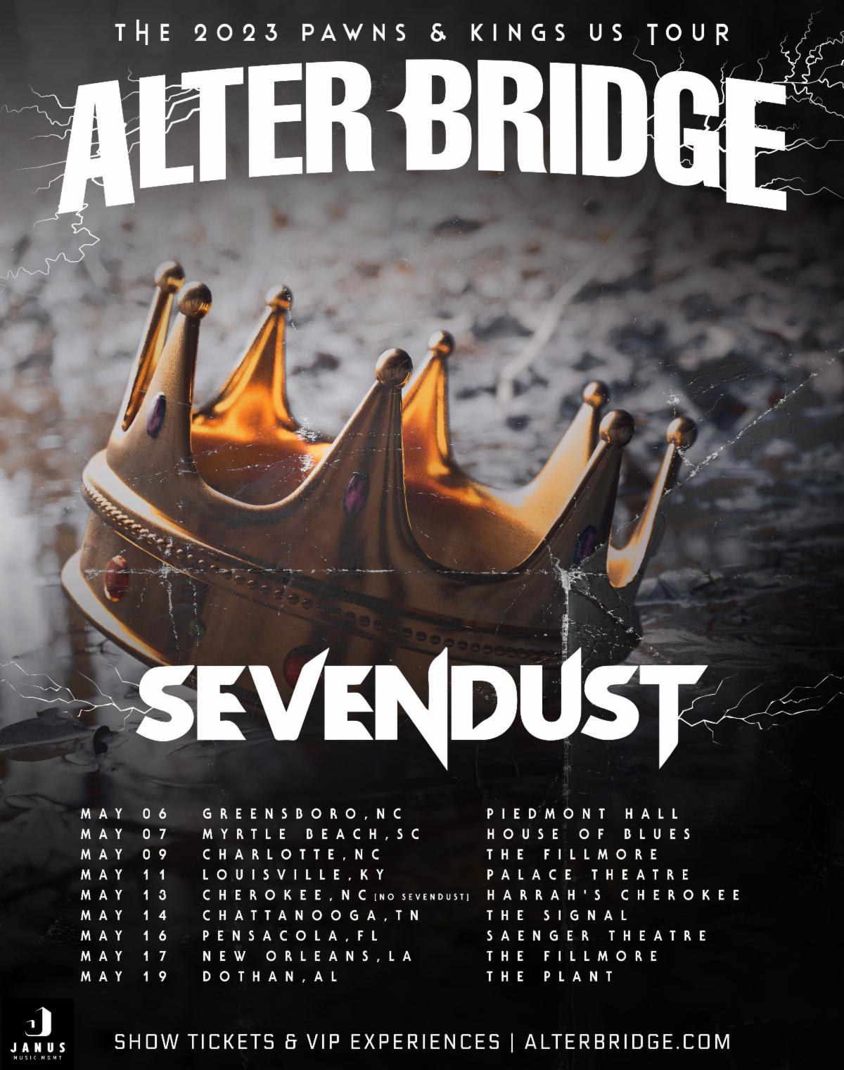 ALTER BRIDGE Announce May Headline Tour Dates With Special Guest Sevendust