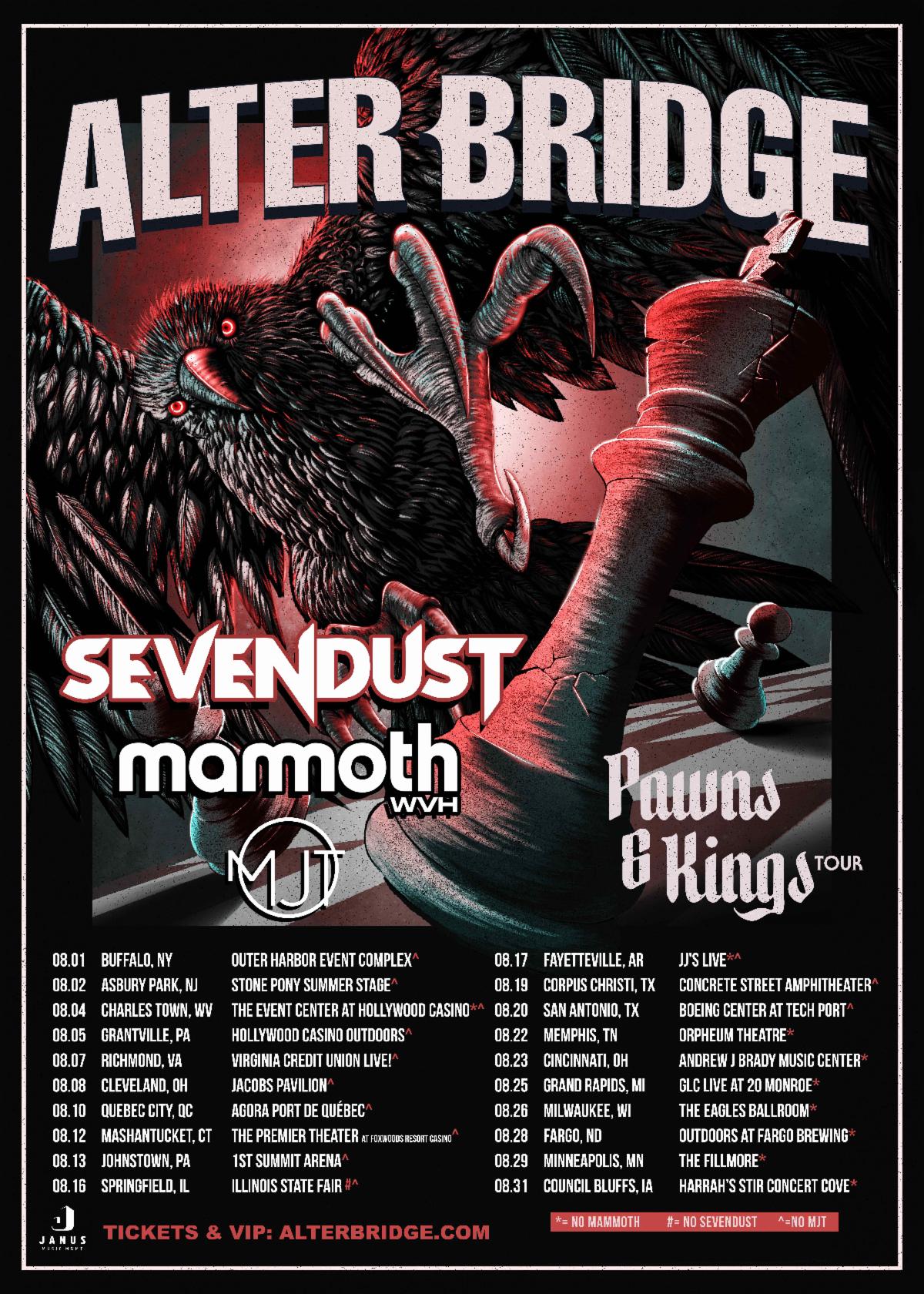 ALTER BRIDGE Announce North American Tour Featuring SEVENDUST and MAMMOTH WVH