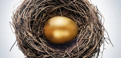 Small gold egg nest.