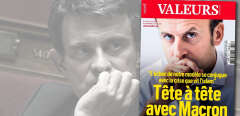 Montage: Manuel Valls, le 20 juin 2018 / Couverture "Valeurs Actuelles".