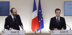 French Minister for Solidarity and Health Olivier Veran (CR) speaks past French Prime Minister Edouard Philippe during a press conference in Paris, on March 28, 2020, on the twelfth day of a strict nationwide confinement in France seeking to halt the spread of the COVID-19 infection caused by the novel coronavirus. - The death toll from the coronavirus epidemic in Europe surged past 20,000 on March 28, 2020, even as the Chinese city where the outbreak began cautiously returned to life.
Europe and the United States are facing a staggering increase in new cases of COVID-19 -- despite perhaps a third of humanity now living under lockdown. (Photo by GEOFFROY VAN DER HASSELT / POOL / AFP)