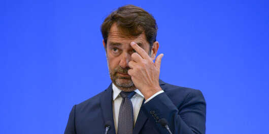 French Interior Minister Christophe Castaner gestures as he delivers a press conference focused on racism and police accountability at the Interior Ministry in Paris on June 8, 2020. - France will ban a controversial chokehold method used by police to detain suspects, Castaner said on June 8, amid public anger over the death of a young black man in 2016 after he was pinned to the ground. Castaner also said there would be "zero tolerance" for racism in the police force, after a string of protests against alleged brutality by the security forces. (Photo by ISA HARSIN / various sources / AFP)