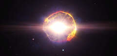 Une supernova, quand le cœur d’une étoile s’effondre dans une gigantesque explosion.