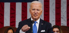 Joe Biden prononce son discours de politique générale au Congrès, le 28 avril 2021, à Washington.