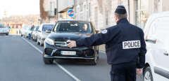 police road check. March, 20, 2019.
Contrôle routier de Police. Périgueux, France, 20 Mars 2019. (Photo by Romain Longieras / Hans Lucas / Hans Lucas via AFP)