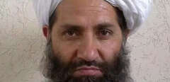 (FILES) In this file undated handout photograph released by the Afghan Taliban on May 25, 2016 shows, according to the Afghan Taliban, the new Mullah Haibatullah Akhundzada posing for a photograph at an undisclosed location. - Akhundzada was appointed leader of the Taliban in a swift power transition after a US drone strike killed his predecessor, Mullah Mansour Akhtar, in 2016. (Photo by - / Afghan Taliban / AFP) / -----EDITORS NOTE --- RESTRICTED TO EDITORIAL USE - MANDATORY CREDIT "AFP PHOTO / AFGHAN TALIBAN" - NO MARKETING - NO ADVERTISING CAMPAIGNS - DISTRIBUTED AS A SERVICE TO CLIENTS