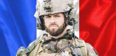This handout picture released on September 24, 2021, by the French Defense Staff (Etat Major des Armees), shows a portrait of French Army Chief Corporal Maxime Blasco, of the 7th battalion of Alpine Hunters (7e bataillon de chasseurs alpins), who was killed in combat in Mali on September 24, 2021, during an operation of France's anti-jihadist Barkhane force. - Blasco's death brings to 52 the number of French soldiers killed in action in the Sahel region since 2013 in the anti-jihadist operations Serval, followed by Barkhane. According to the French Defense Staff, Blasco was killed "during a reconnaissance and harassment operation conducted by the Barkhane force in the Gourma region of Mali", in the Gossi region, near the border between Mali and Burkina Faso. (Photo by - / Etat Major des Armées / AFP) / RESTRICTED TO EDITORIAL USE - MANDATORY CREDIT "AFP PHOTO /  ETAT MAJOR DES ARMEES" - NO MARKETING - NO ADVERTISING CAMPAIGNS - DISTRIBUTED AS A SERVICE TO CLIENTS