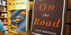 A hardback copy of the 50th-anniversary edition of Jack Kerouac's " On The Road" sits on the shelves at Borders Books in New York 20 August 2007. Based on Kerouac’s adventures with Neal Cassady, "On the Road" tells the story of two friends whose four cross-country road trips are a quest for meaning and true experience. AFP PHOTO / TIMOTHY A. CLARY (Photo by TIMOTHY A. CLARY / AFP)