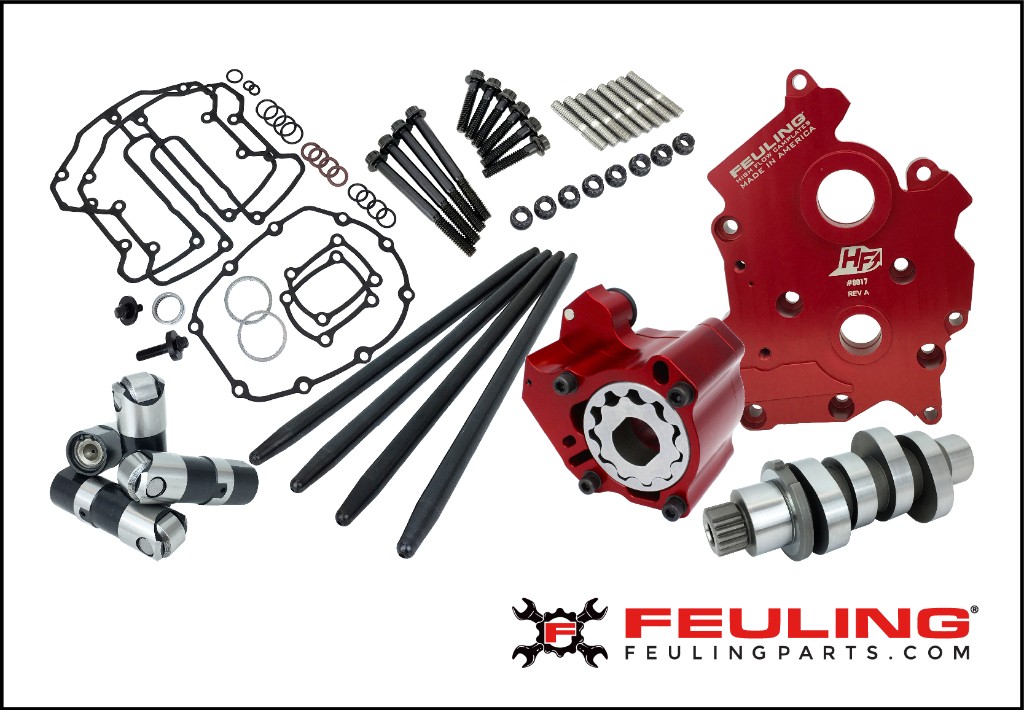 RACE SERIES CAMCHEST KIT, OIL COOLED MILWAUKEE 8 FEULING® complete camchest kits available in 405, 465 or 521 camshaft grinds. Kits include all necessary components to do the job right, conveniently packaged under 1 part #.